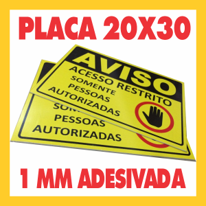 PLACA PVC ADESIVADA PS 1mm 20X30 4x0 Adesivo Branco Sem acabamento Promoção